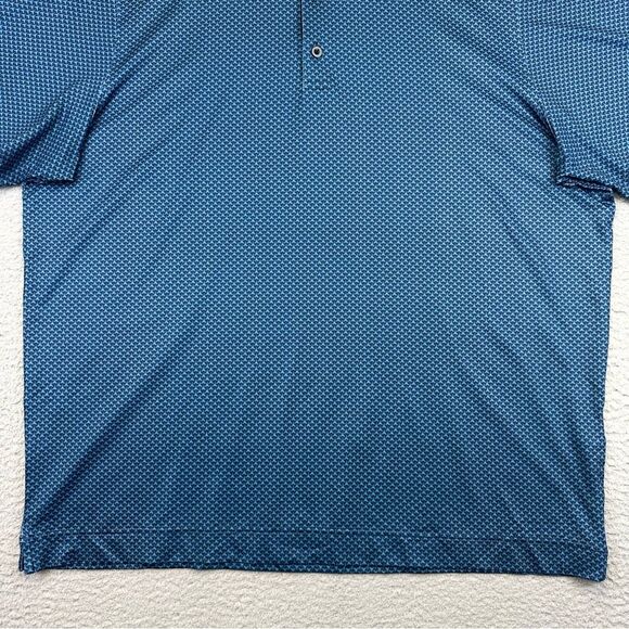 Deolax Polo‎ Shirt Mens XXL Blue Geometric Pattern Stretch Golf Casual Outdoor - Picture 4 of 16